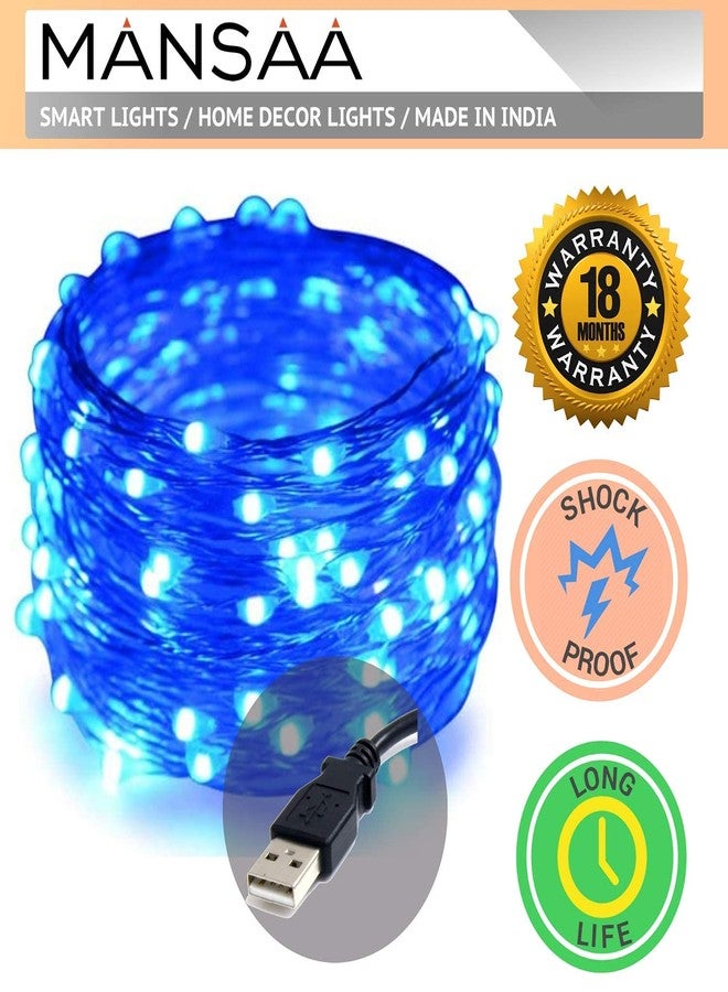 MANSAA M23 USB LED String Light | 5 Meter 50 LEDs | Blue Color | USB Operated | Home Decor LED Light - Image 3